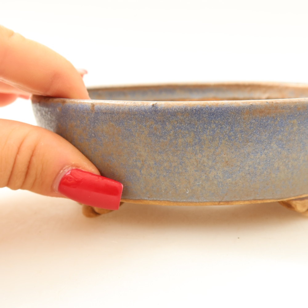 Keramik-Bonsai-Schale, 12 x 10,5 x 4 cm, Farbe: Blau