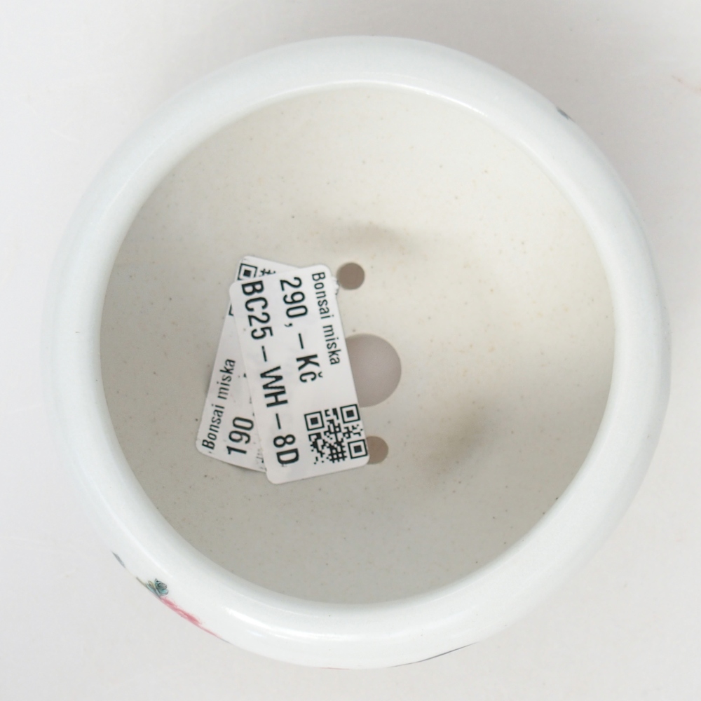 Bonsaischale aus Keramik 10 x 10 x 5 cm, Farbe weiß