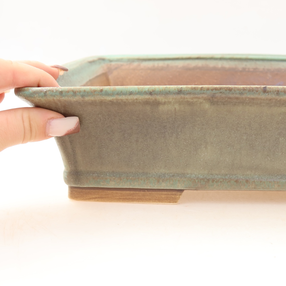 Keramik-Bonsai-Schale 29,5 x 24,5 x 8 cm, Farbe: grün