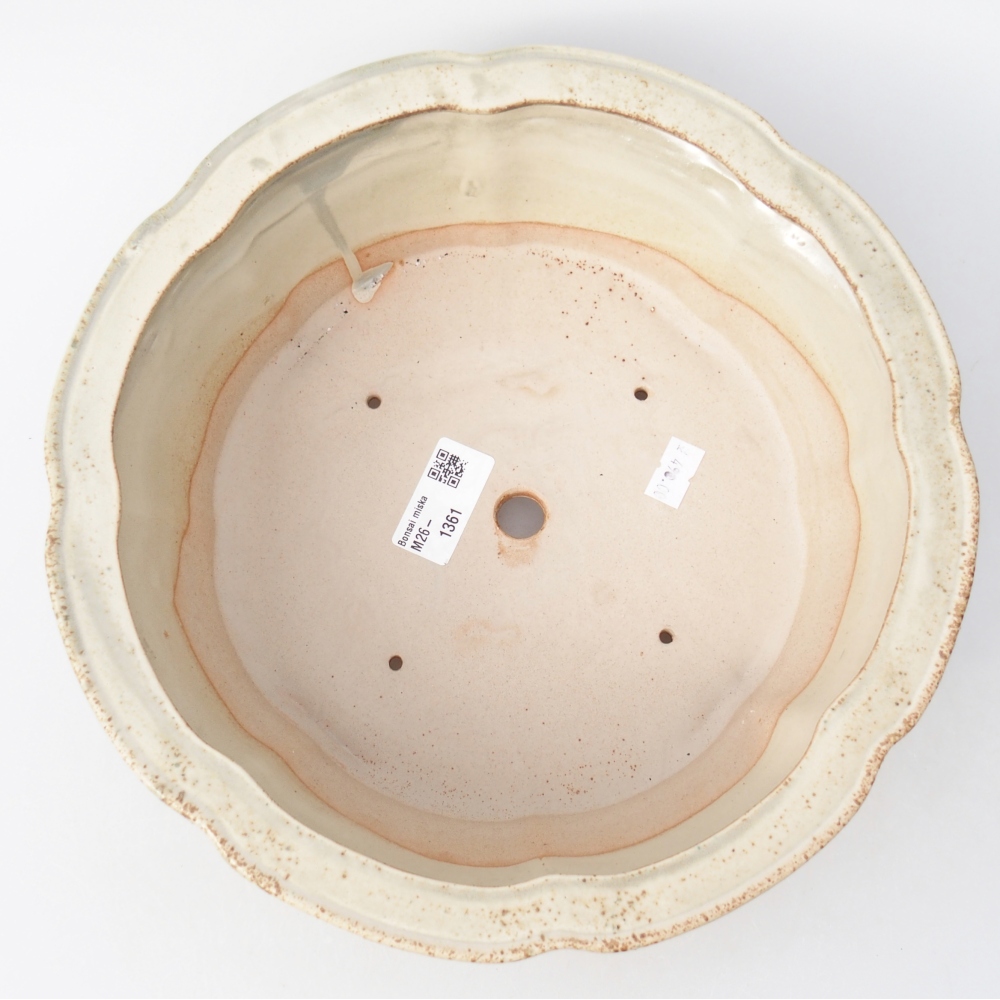 Bonsaischale aus Keramik 26 x 26 x 8,5 cm, Farbe beige