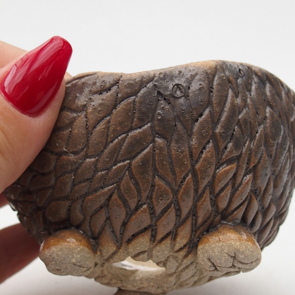 Keramische Schale 8,5 x 8,5 x 7 cm , Farbe braun