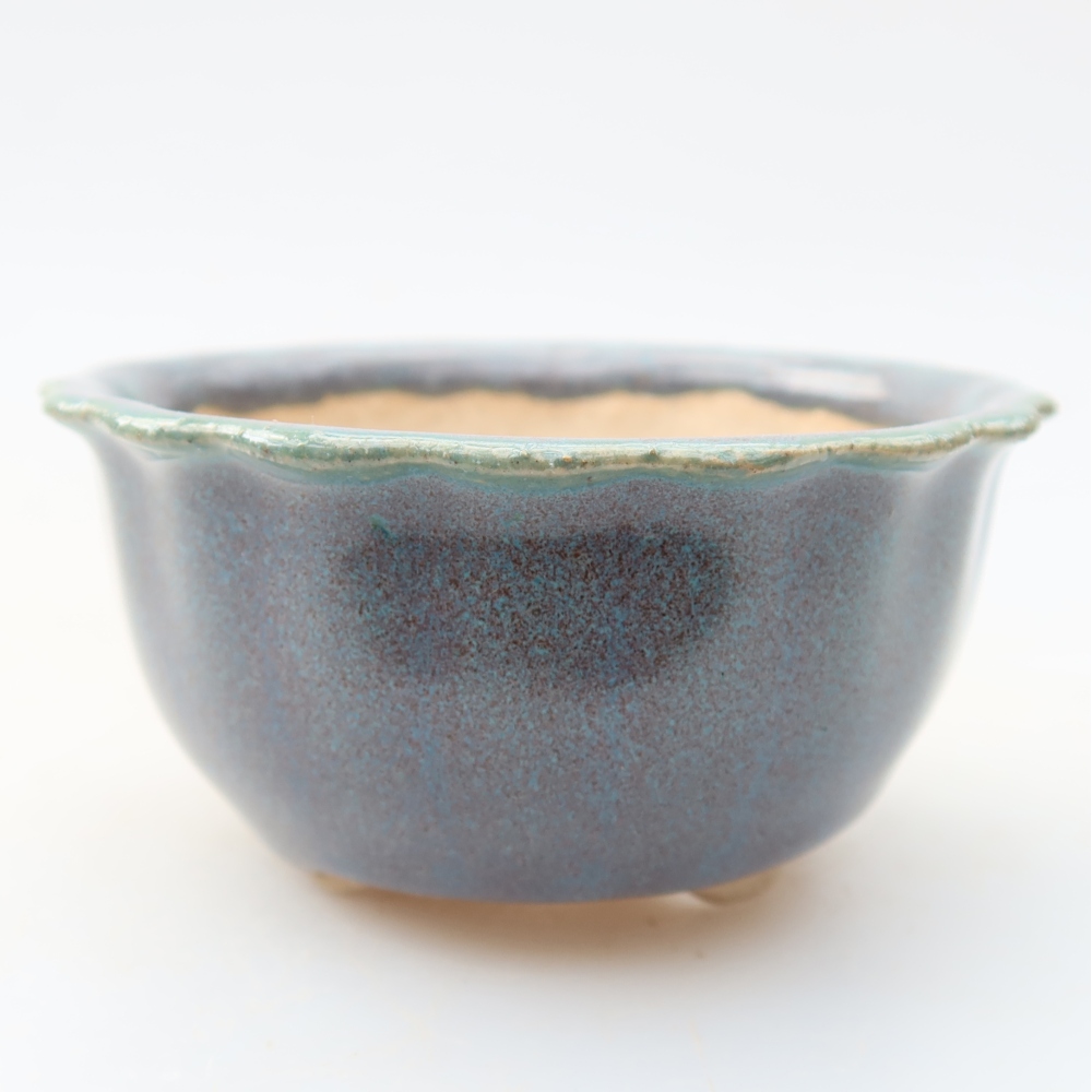 Keramik-Bonsai-Schale, 7 × 7 × 3,5 cm, Farbe: grau
