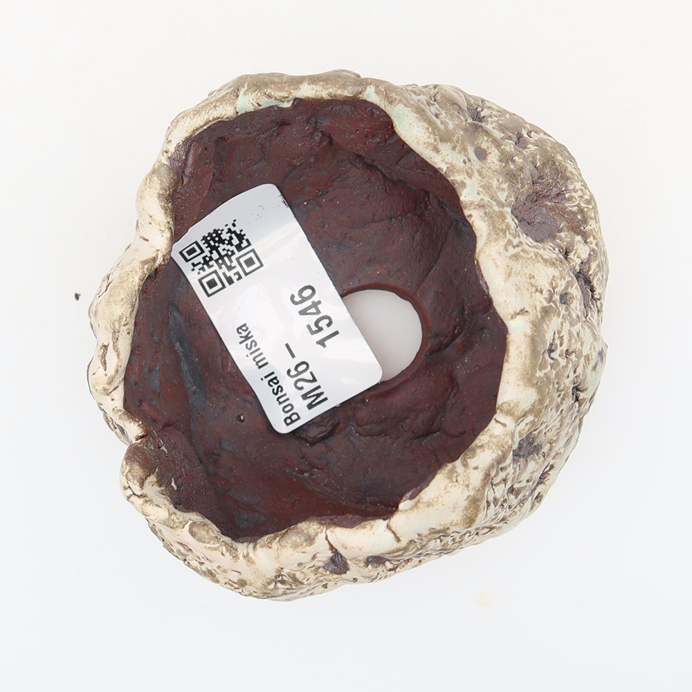 Keramikschale  7 x 6 x 6 cm, Farbe: braun-weiß
