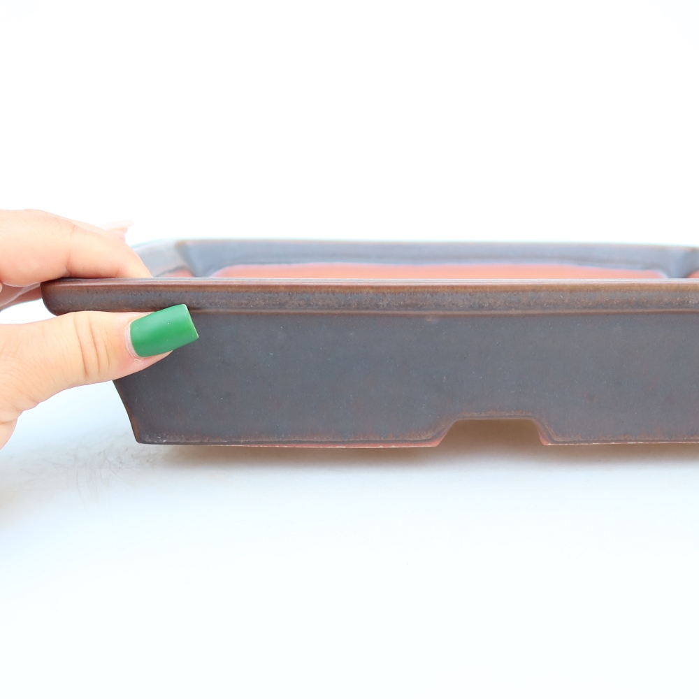 Keramikschale  26 x 20 x 5 cm, Farbe: braun