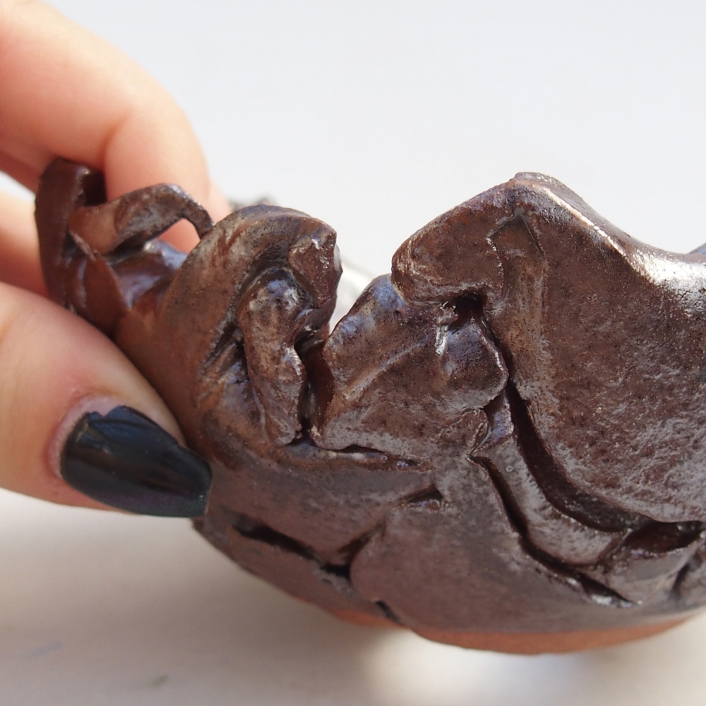 Keramikschale 10 x 10,5 x 5,5 cm , Farbe braun