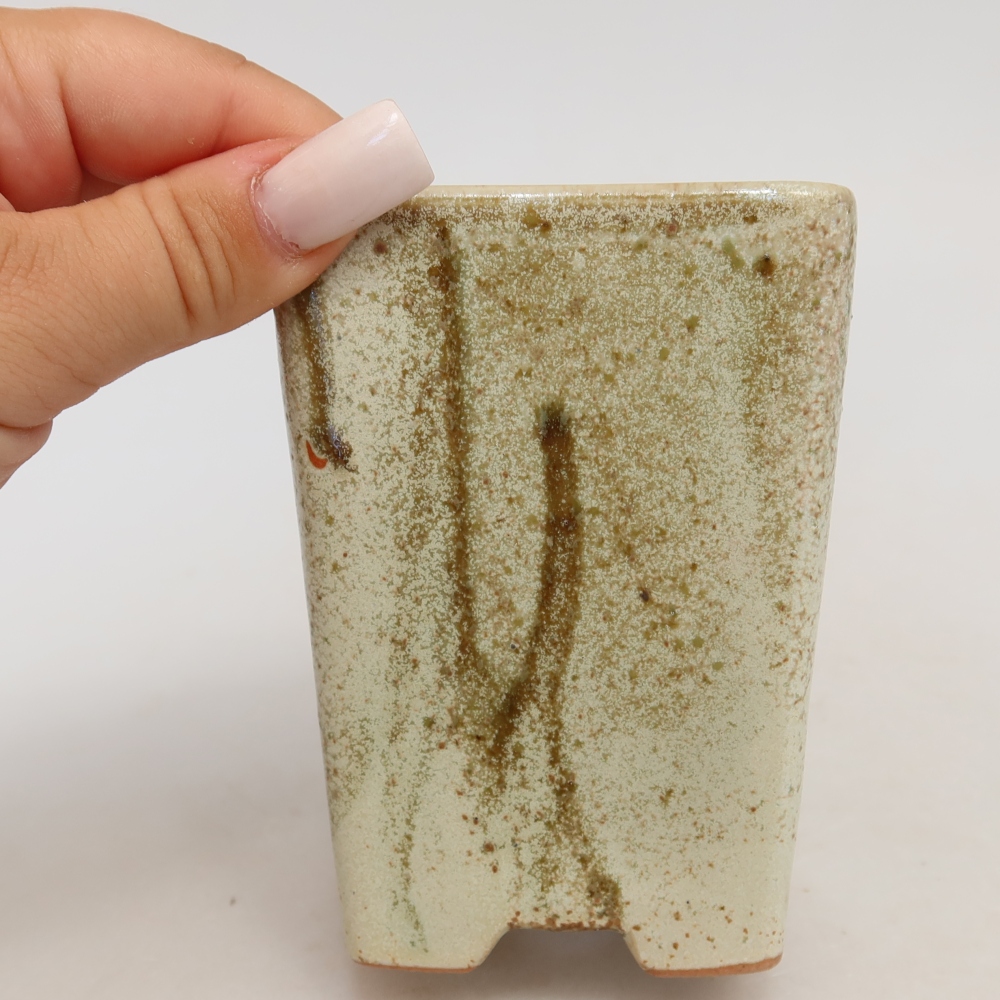 Keramik-Bonsai-Schale 7,5 x 7,5 x 11 cm, Farbe: Beige