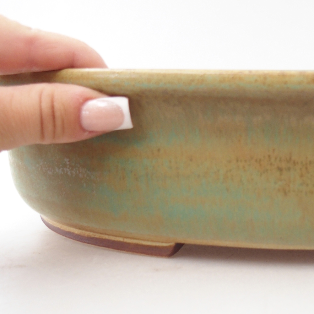 Bonsaischale aus Keramik 32,5 x 28 x 7 cm, grün
