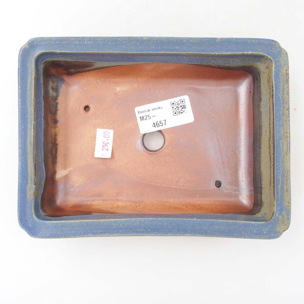 Bonsaischale aus Keramik 17,5 x 13 x 4 cm, Farbe blau