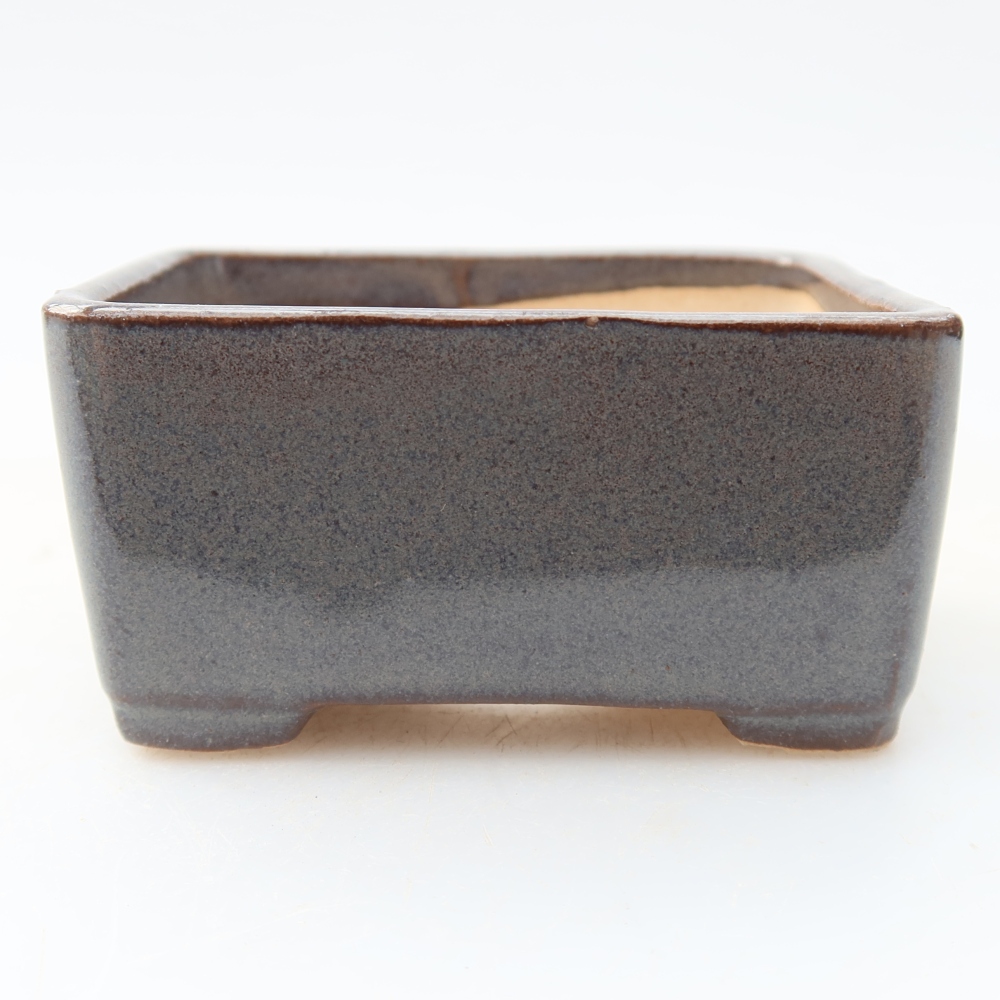 Keramik-Bonsai-Schale, 6,5 × 5,5 × 3,5 cm, Farbe: Grau