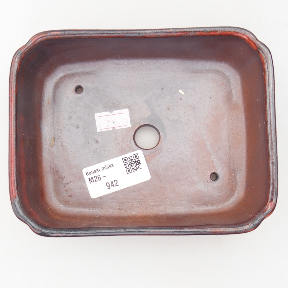Bonsaischale aus Keramik 15 x 12 x 4,5 cm, Farbe rot