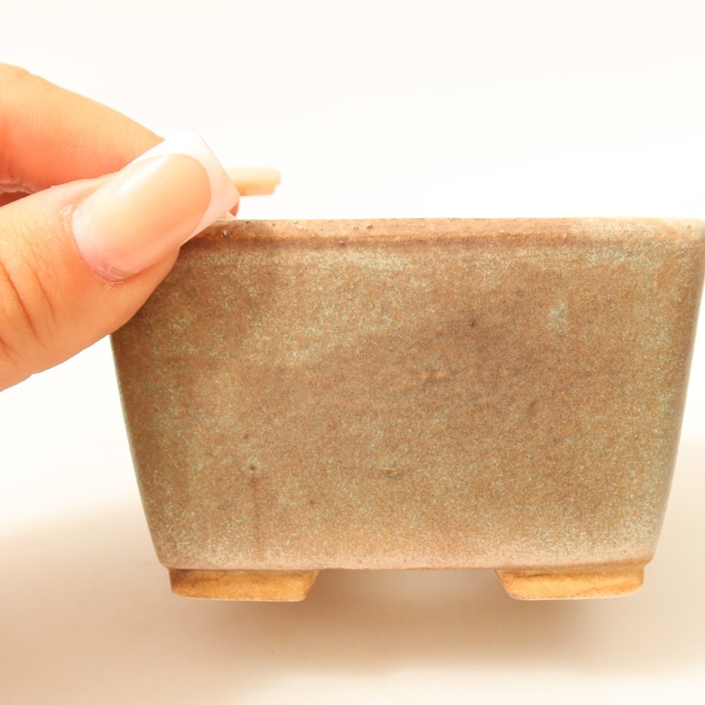 Bonsaischale aus Keramik 8,5 x 8,5 x 5,5 cm, grün