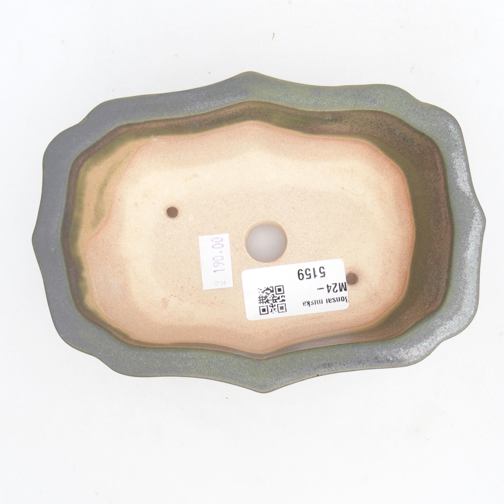 Bonsaischale aus Keramik 15,5 x 11,5 x 4,5 cm, grün