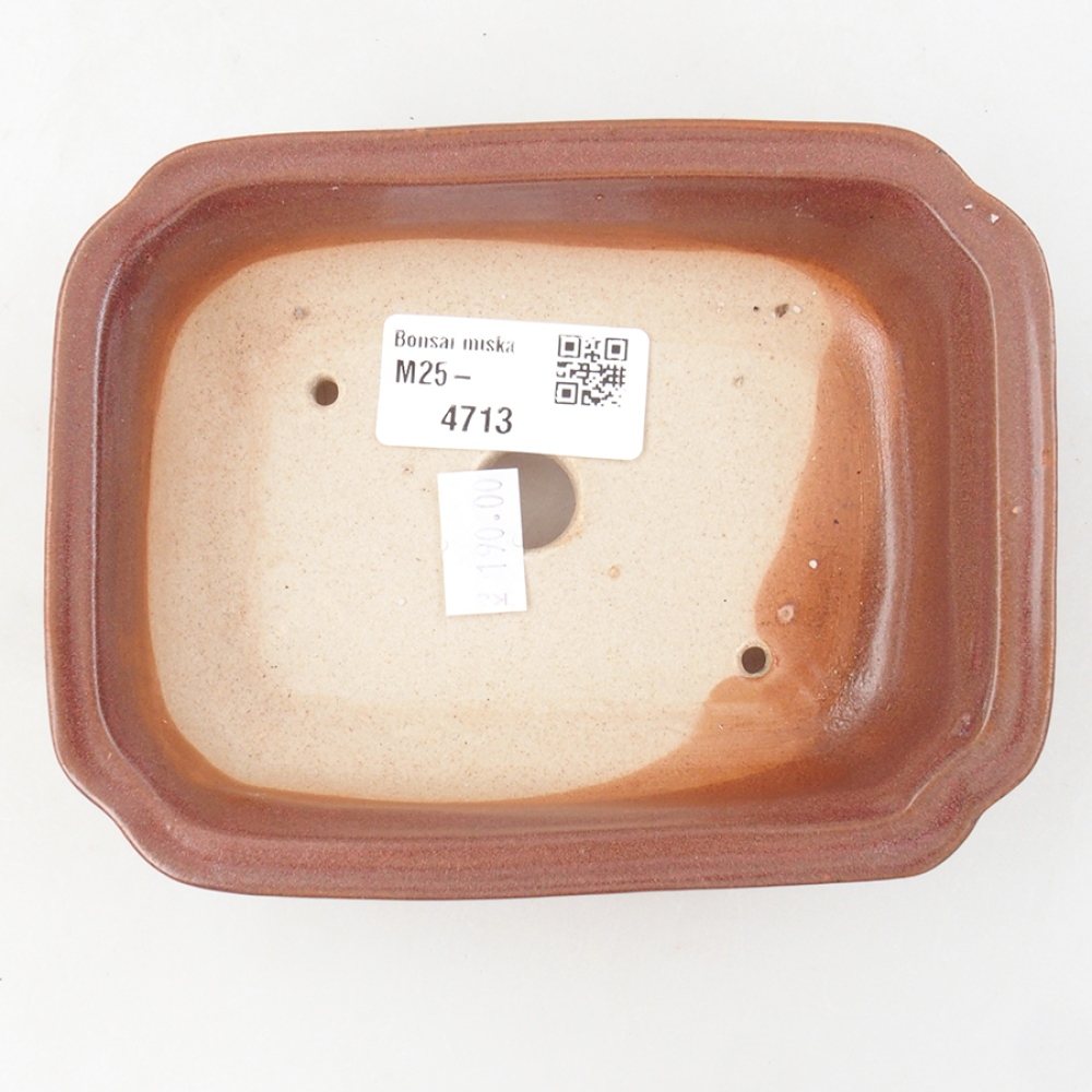 Bonsaischale aus Keramik 14 x 11 x 4 cm, bordeauxrot