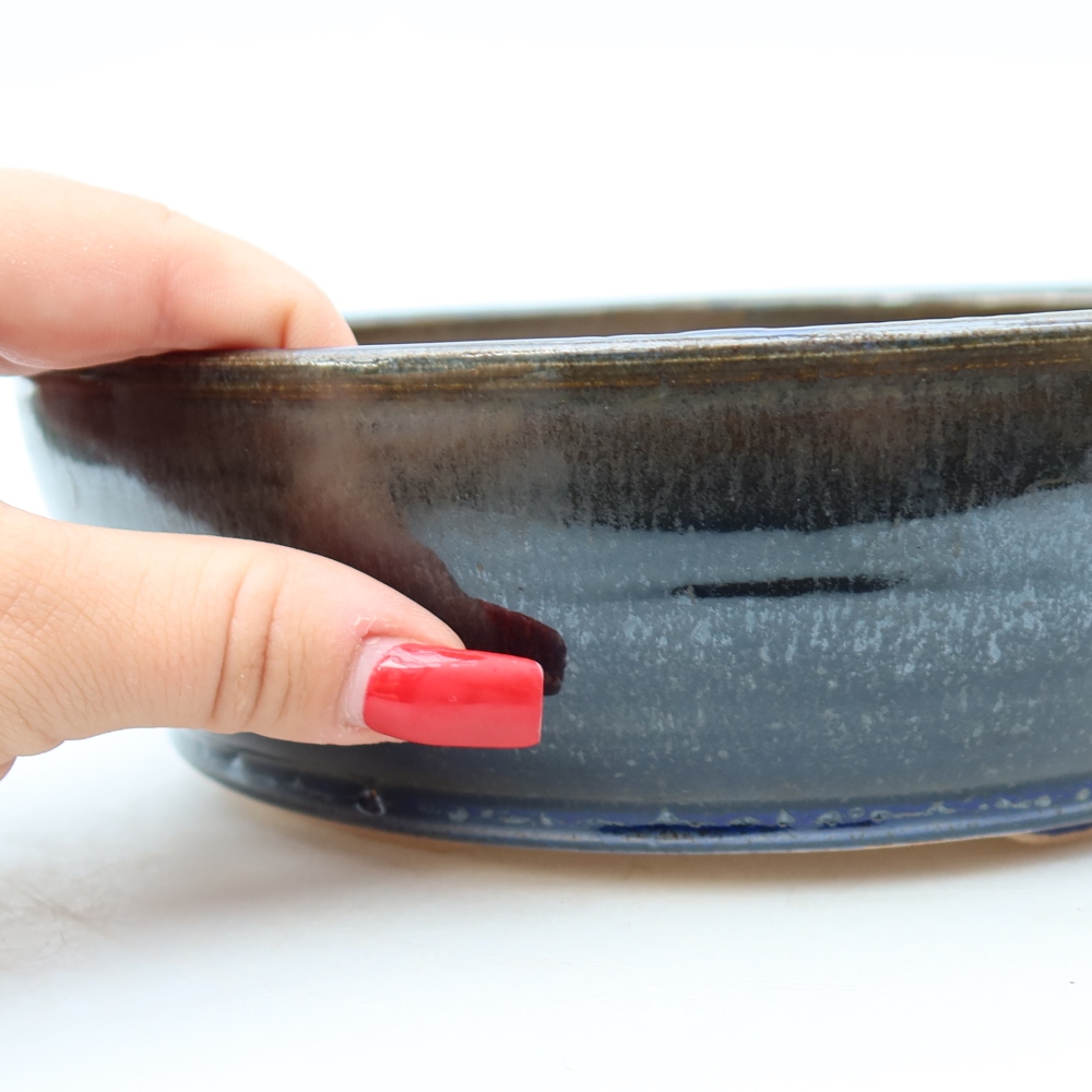 Keramik-Bonsai-Schale 21 x 21 x 6 cm, Farbe: Blau