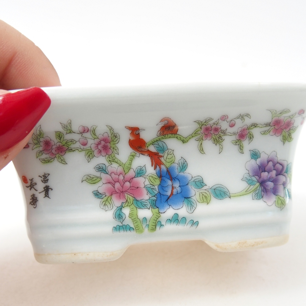 Mini-Bonsaischale 10 x 7,5 x 4 cm, Farbe weiß