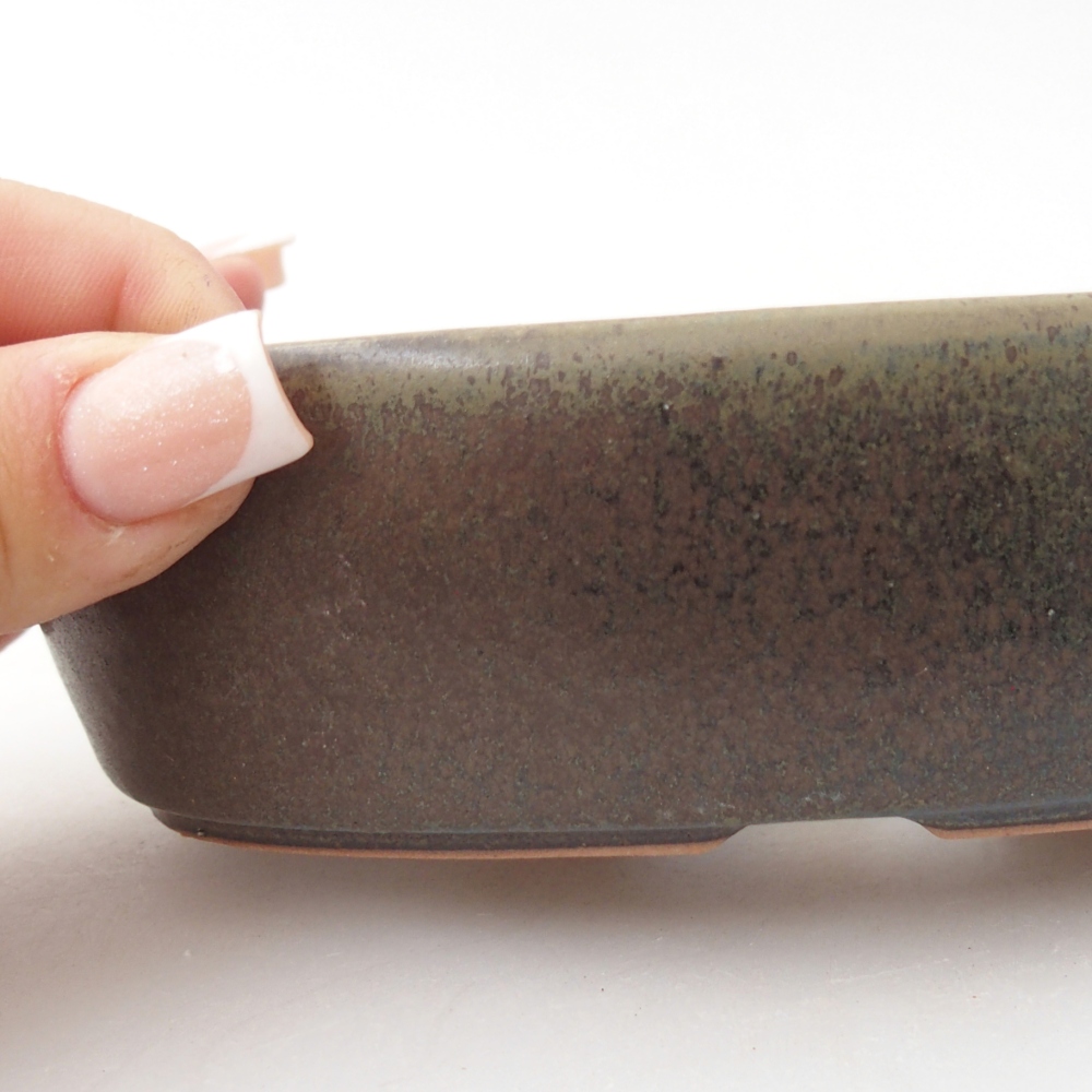 Bonsaischale aus Keramik 15 x 9,5 x 4 cm, braun