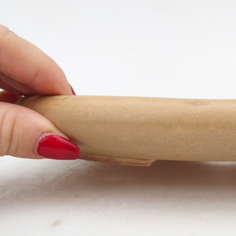 Bonsaischale aus Keramik 22 x 17 x 3 cm, Farbe beige