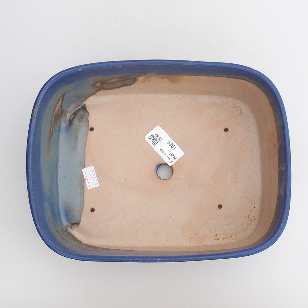 Bonsaischale aus Keramik 23,5 x 18 x 7,5 cm, Farbe blau