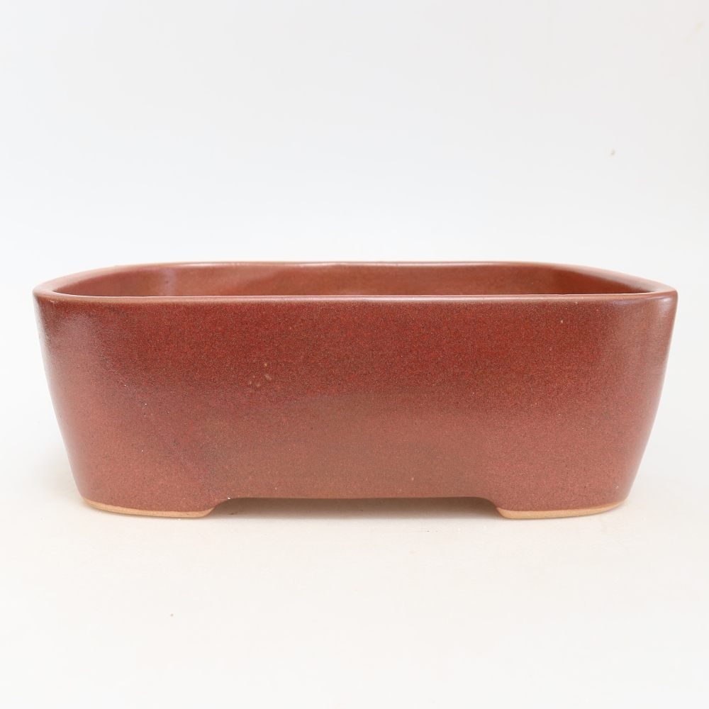 Keramik-Bonsai-Schale 23 x 17,5 x 7,5 cm, Farbe: weinrot