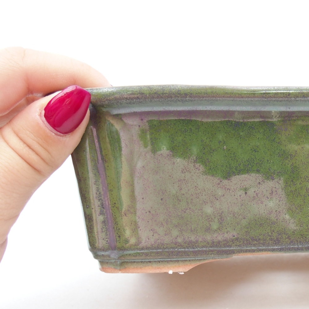 Bonsaischale aus Keramik 17,5 x 12,5 x 6 cm, grün