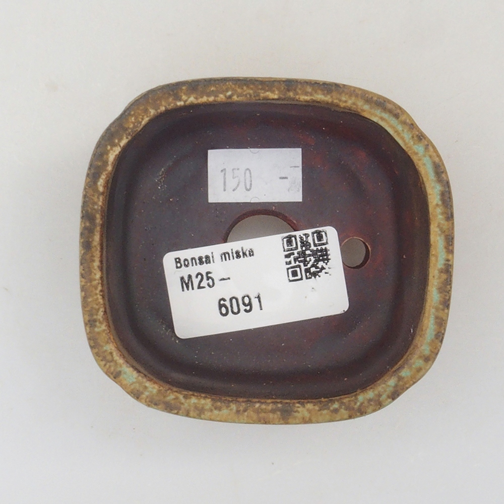 Bonsaischale aus Keramik 10 x 8,5 x 4 cm, braun