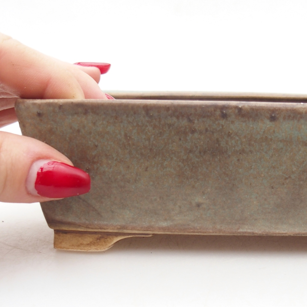 Bonsaischale aus Keramik 15 x 12 x 5 cm, grün