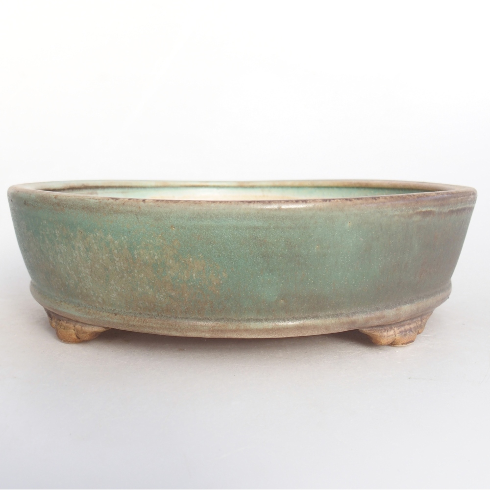 Bonsaischale aus Keramik 21 x 21 x 6 cm, grün