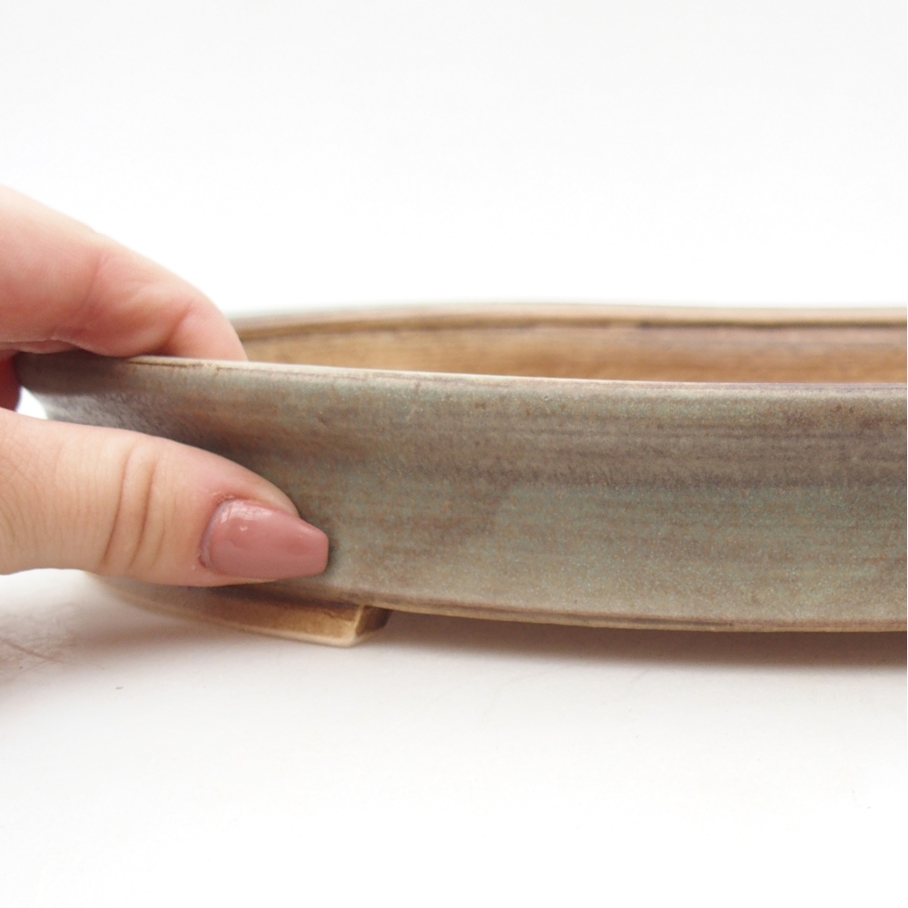 Bonsaischale aus Keramik 30,5 x 27 x 4 cm, grün