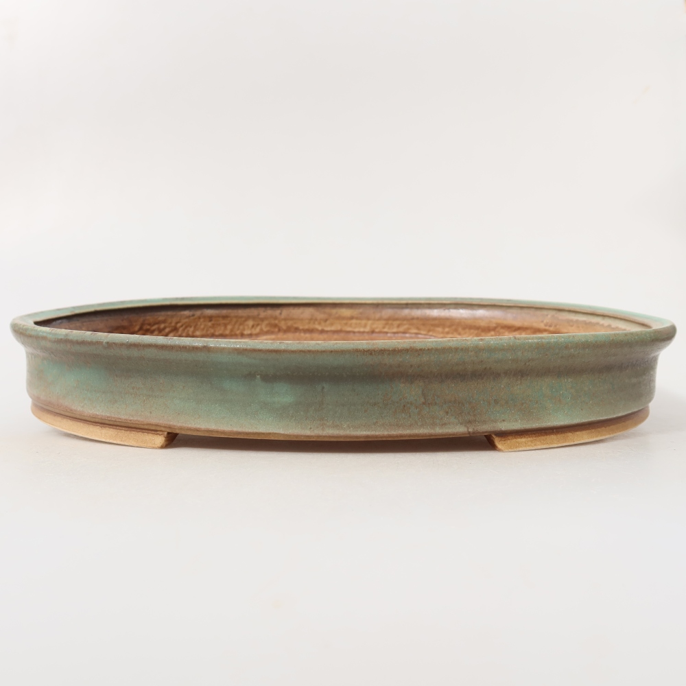 Keramik-Bonsai-Schale 30,5 x 26,5 x 4 cm, Farbe: grün