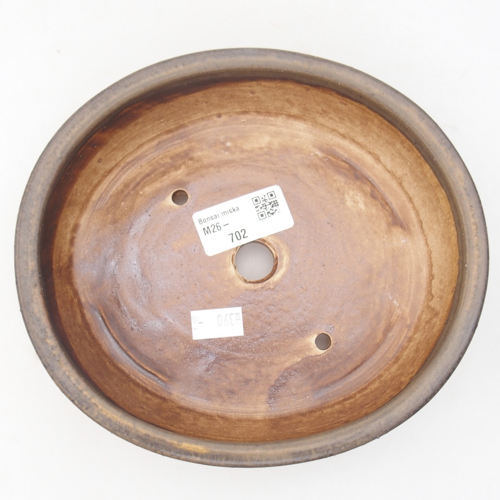 Bonsaischale aus Keramik 18,5 x 16,5 x 4,5 cm, braun