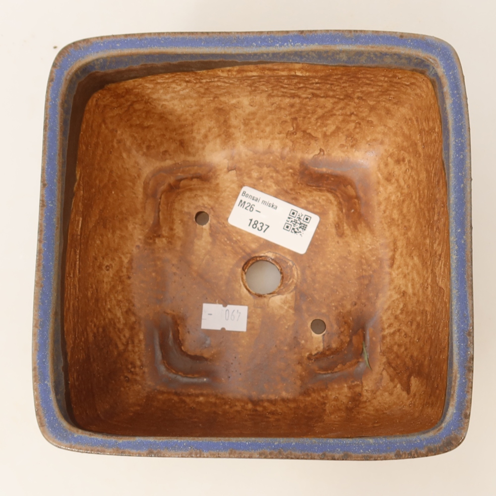 Keramik-Bonsai-Schale 16,5 x 16,5 x 9,5 cm, Farbe: Blau