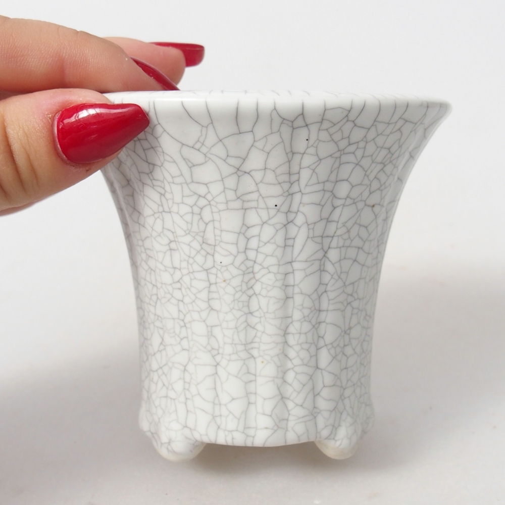 Bonsaischale aus Keramik 9 x 9 x 8 cm, Raku-Farbe