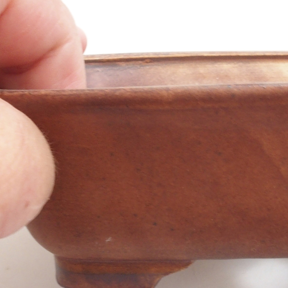 Bonsaischale aus Keramik 10 x 8,5 x 4 cm, braun