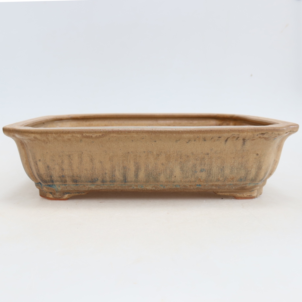 Bonsaischale aus Keramik 27,5 x 21,5 x 7 cm, Farbe beige