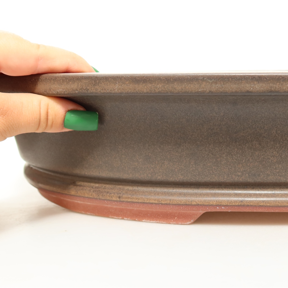 Keramikschale  46 x 36 x 8,5 cm, Farbe: braun