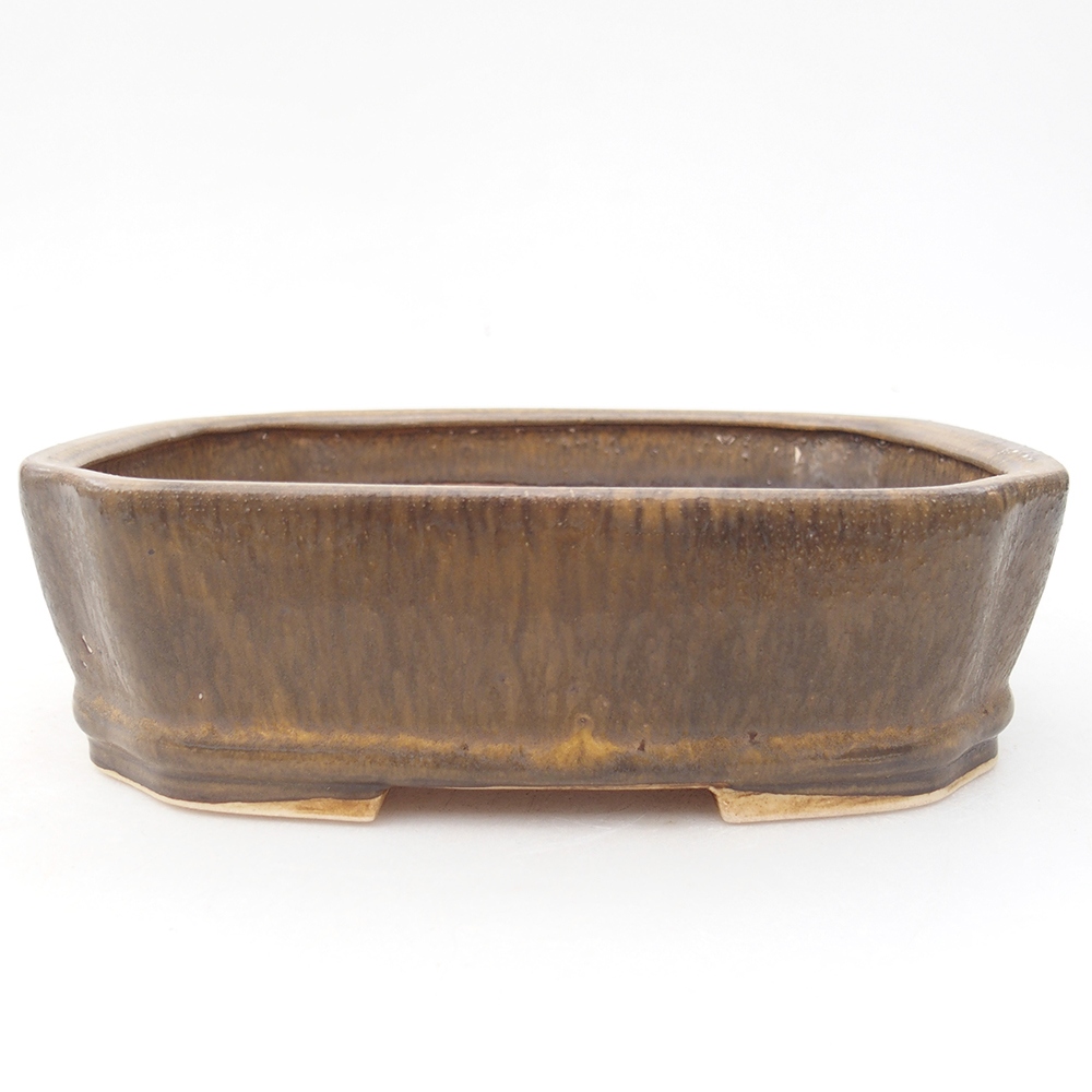 Bonsaischale aus Keramik 17 x 14,5 x 5 cm, braun