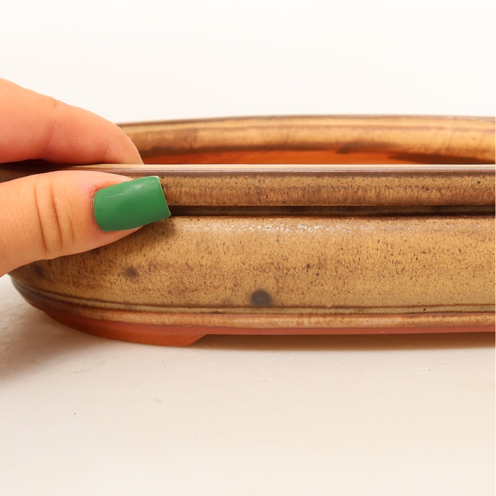 Keramikschale  26 x 18,5 x 5 cm, Farbe: braun