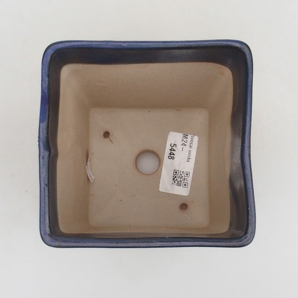 Bonsaischale aus Keramik 10,5 x 10,5 x 10,5 cm, Farbe blau