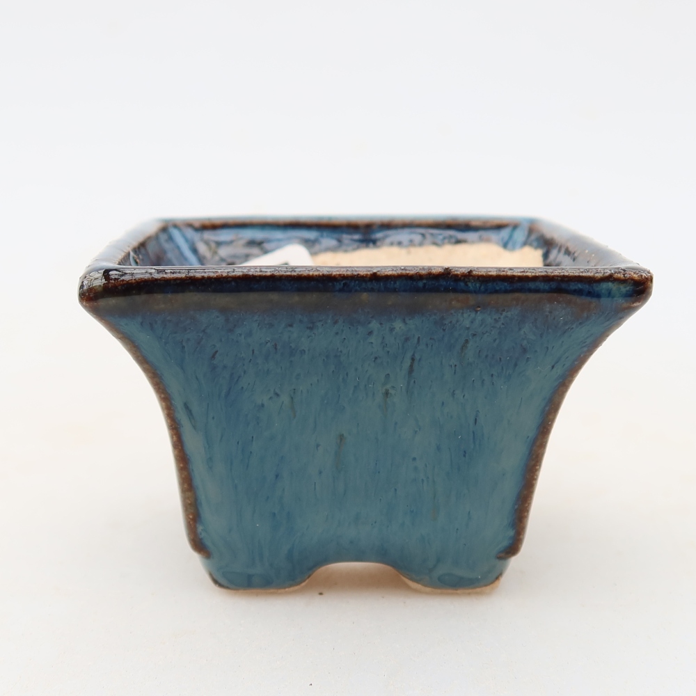 Keramik-Bonsai-Schale, 5,5 × 5,5 × 4 cm, Farbe: Blau