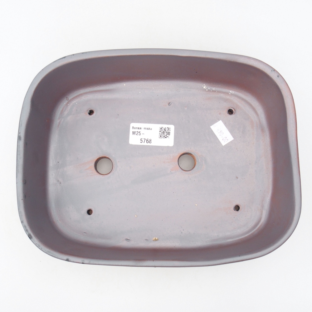 Bonsaischale aus Keramik 23 x 17,5 x 5,5 cm, metallfarben