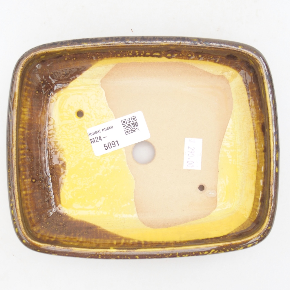 Bonsaischale aus Keramik 17 x 14 x 3,5 cm, gelb