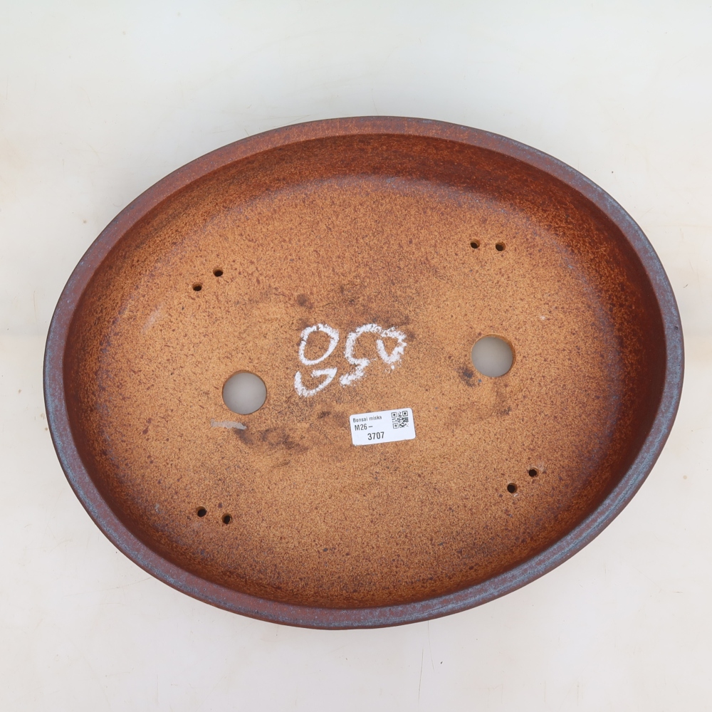 Keramik-Bonsai-Schale 37 x 30 x 7,5 cm, metallfarben
