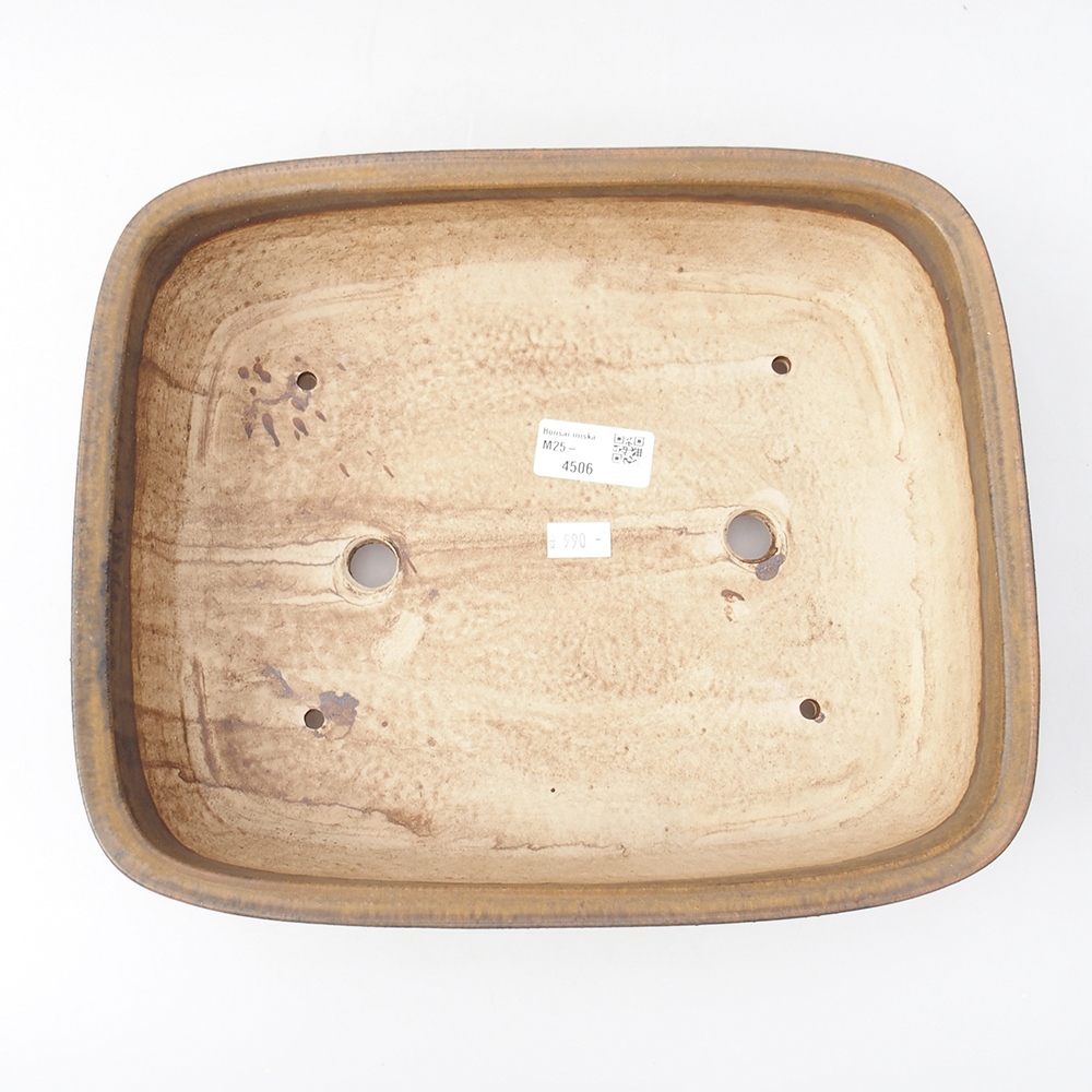 Bonsaischale aus Keramik 29 x 24 x 7 cm, braun