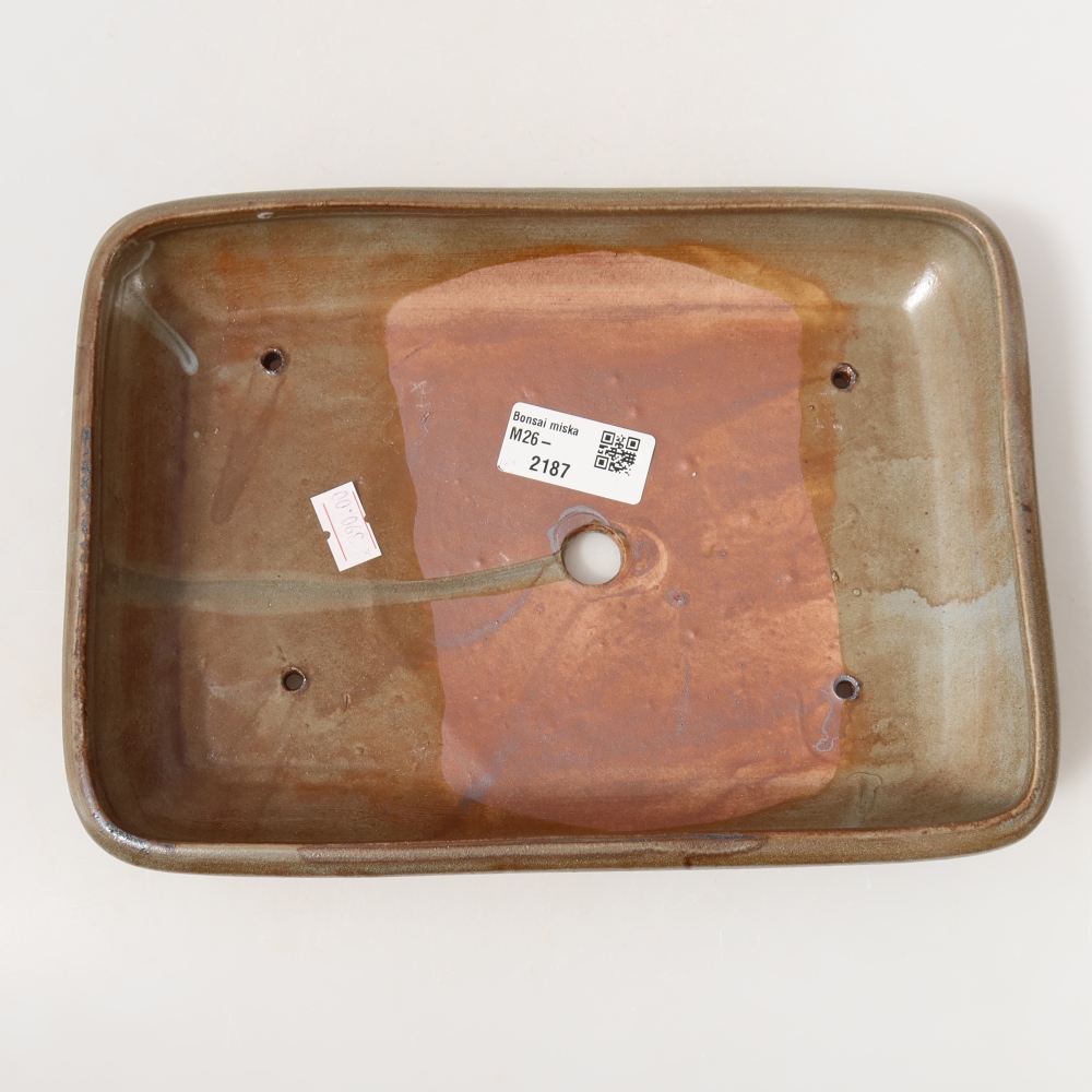 Bonsaischale aus Keramik 24 x 17,5 x 4 cm, braun