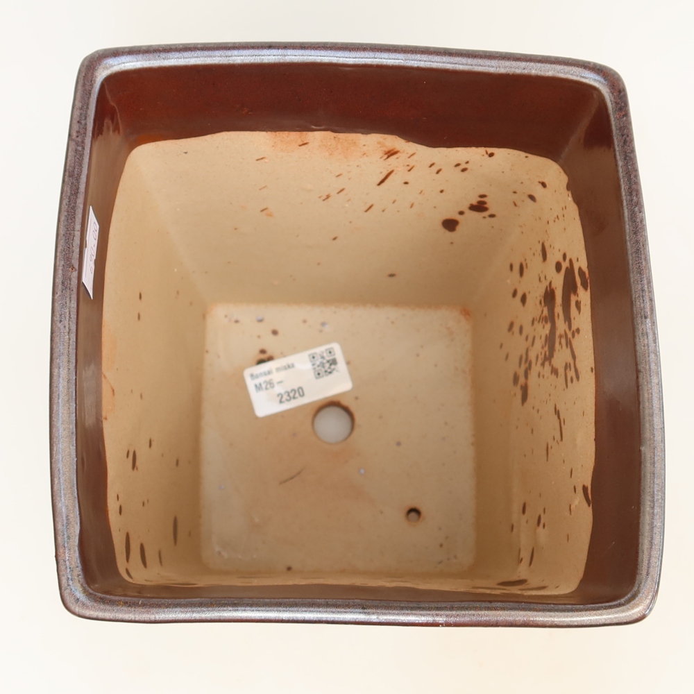 Keramik-Bonsai-Schale 15,5 x 15,5 x 19 cm, Farbe: braun