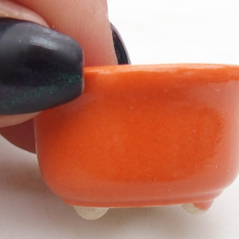Mini-Bonsaischale 3 x 3 x 1,5 cm, orange