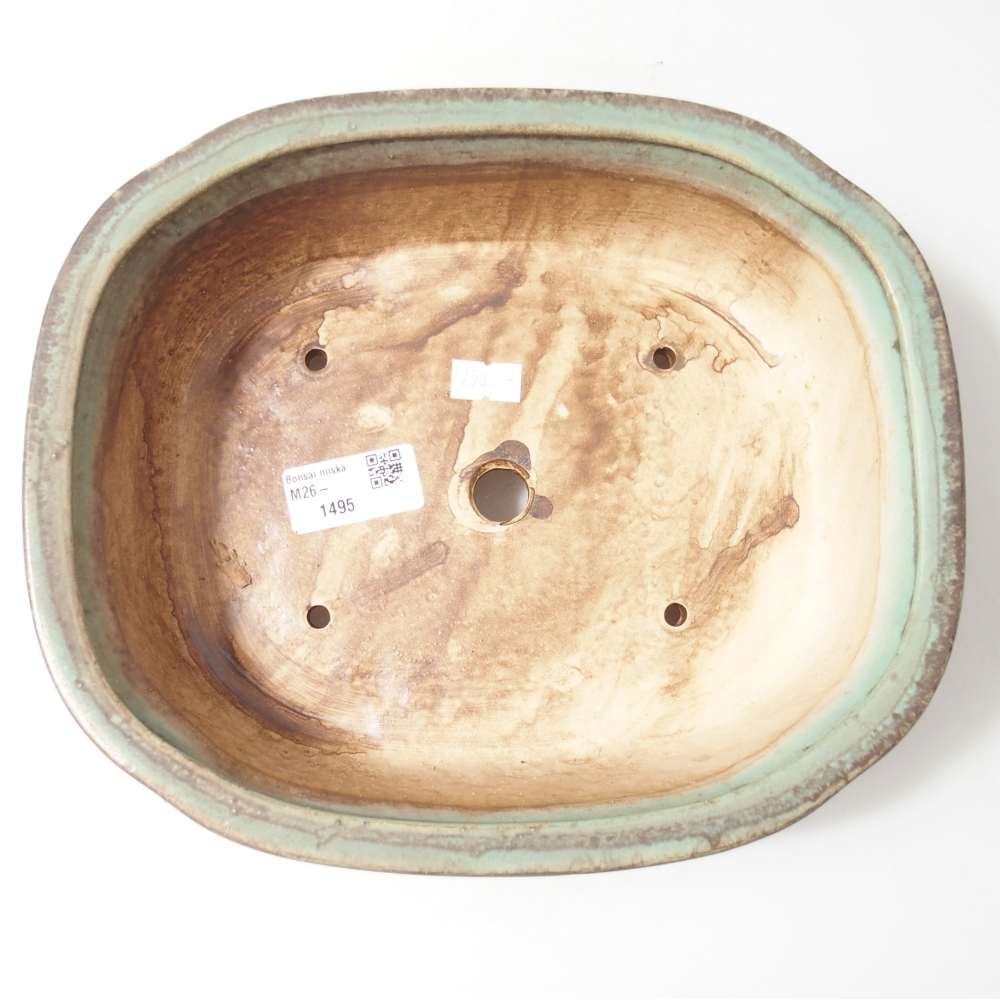 Bonsaischale aus Keramik 25 x 21 x 8 cm, grün