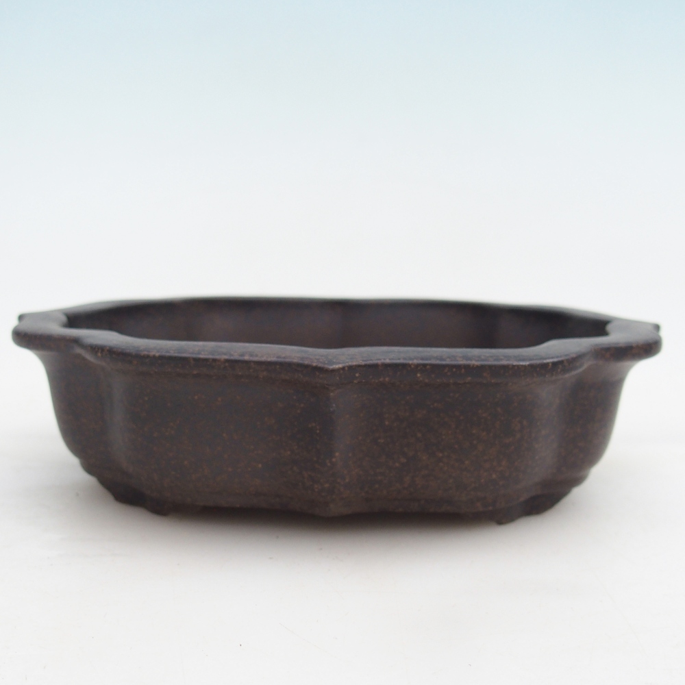 Bonsaischale aus Keramik 16,5 x 13 x 4 cm, Farbe bräunlich ocker