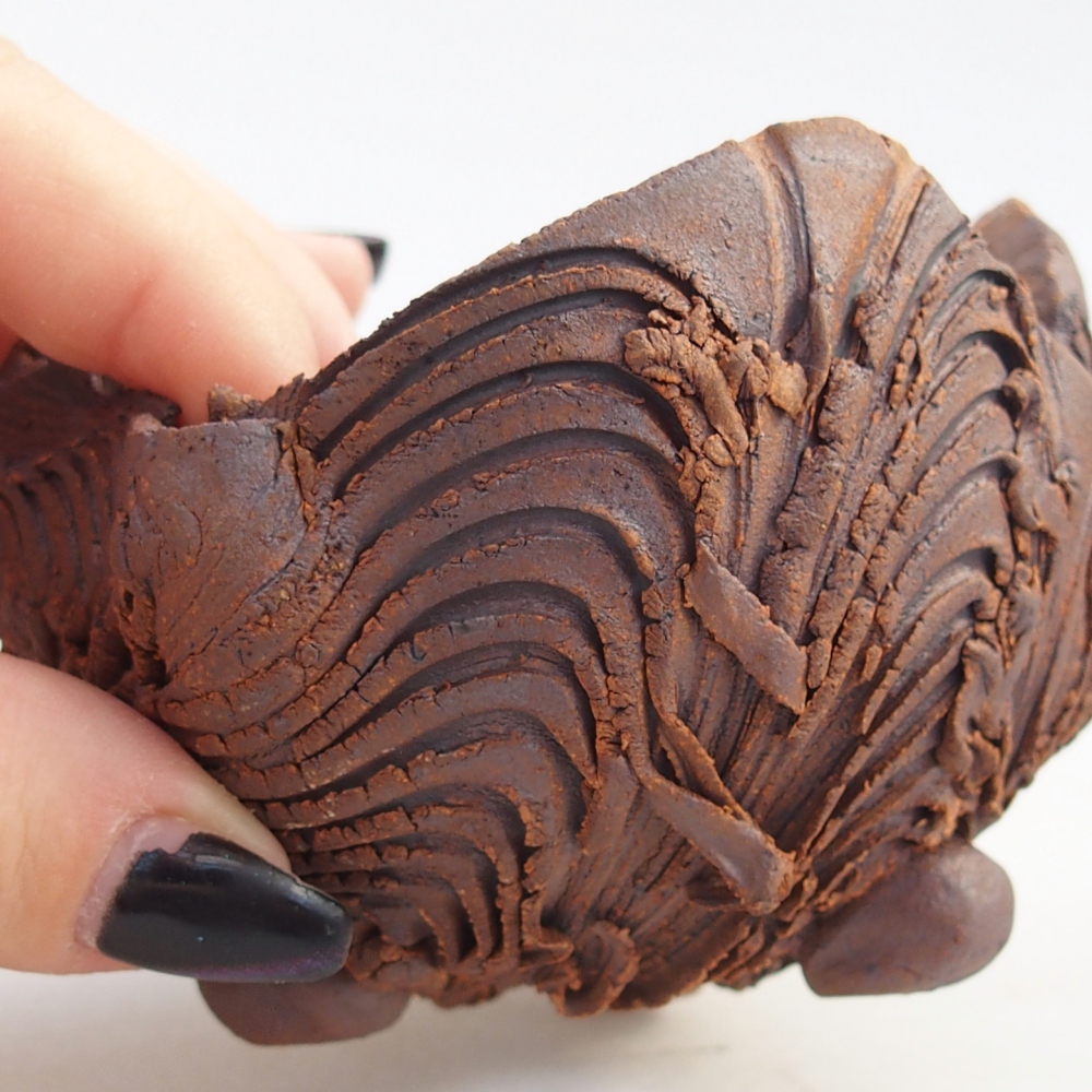 Keramikschale 8,5 x 8,5 x 6,5 cm , Farbe braun