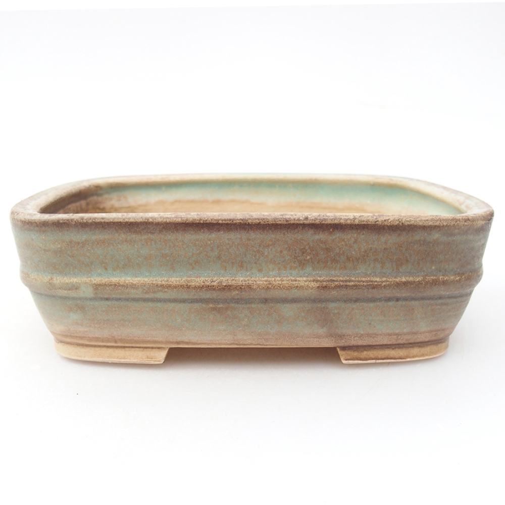 Bonsaischale aus Keramik 14,5 x 11,5 x 4 cm, grün